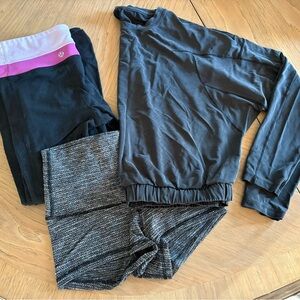 Lululemon Black and Gray Activewear Set